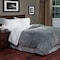 Hastings Home Hastings Home Floral Etched Fleece Blanket with Sherpa-F/Q-Grey 861587HMV - alternate 2